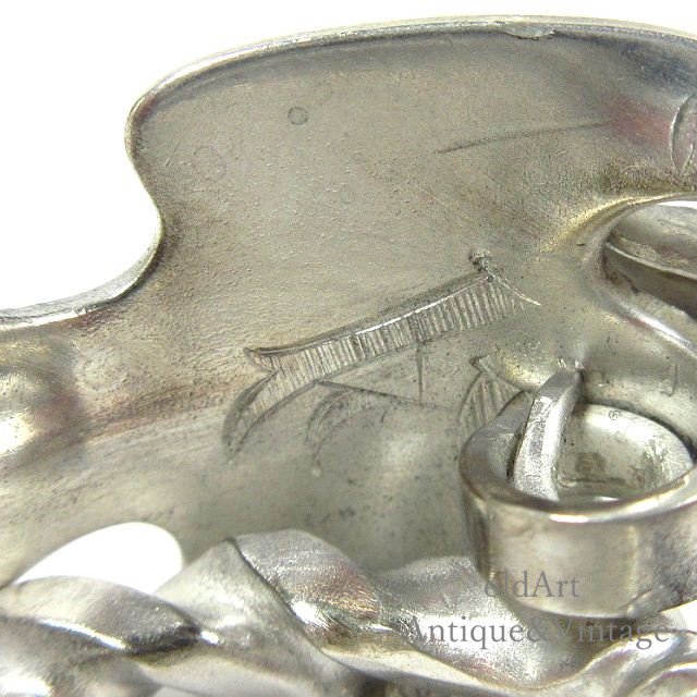 USA製1890年代Whiting Manufacturing Co.アンティーク純銀スターリングシルバー製フォークリング指輪【6号/調整可】【N-22963】 