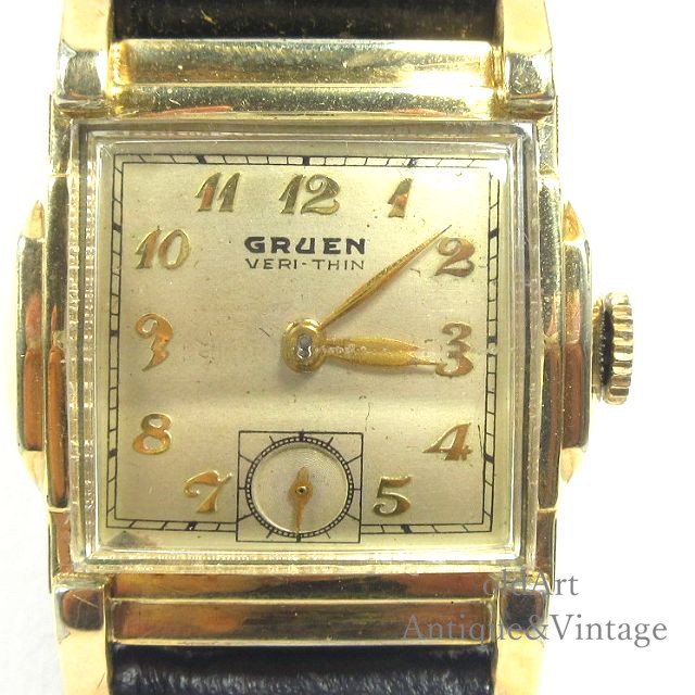 USAヴィンテージ1960年代GRUENグリュエンVERI-THIN手巻き式メンズウォッチ腕時計【N-23144】-Antique & Vintage  shop oldArt オールドアート