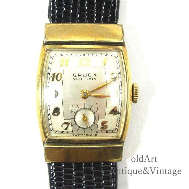 アンティーク腕時計　スイス製　エタ　1950年代　手巻き式メンズ腕時計大夢屋ー時計