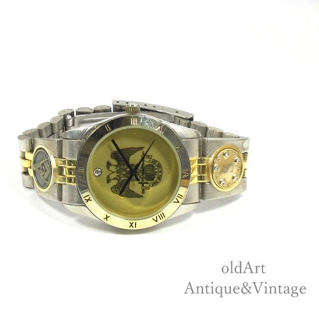 USA製ヴィンテージフリーメイソン32階位双頭鷲クォーツ式メンズウォッチ腕時計【N-23154】-Antique u0026 Vintage shop  oldArt オールドアート