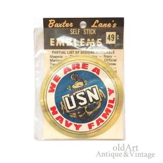 USA製Baxter Lanes Co.1960'sアメリカンヴィンテージミリタリーステッカーシール【USN錨/WE ARE A NAVY FAMILY】【DeadStock】【M-15720】