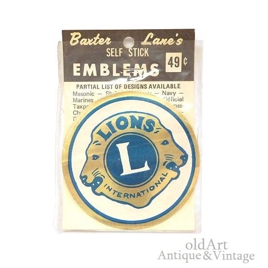 USA製Baxter社1960'sヴィンテージステッカーシール【LIONS CLUB】【DeadStock】【M-15730】-Antique &  Vintage shop oldArt オールドアート オンラインストア