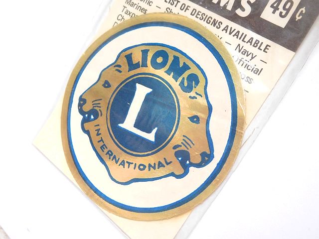 USA製Baxter社1960'sヴィンテージステッカーシール【LIONS CLUB】【DeadStock】【M-15730】-Antique &  Vintage shop oldArt オールドアート オンラインストア