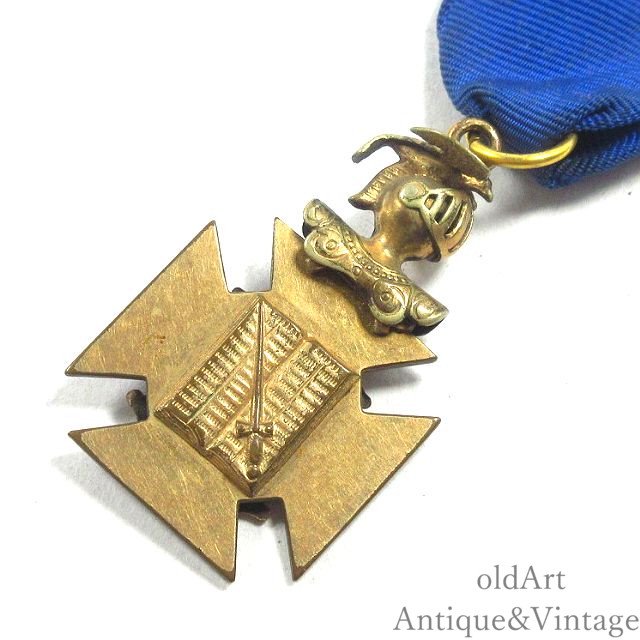 USA製1890-1910年代アンティークピシアス騎士会FCB金張りエナメル勲章 