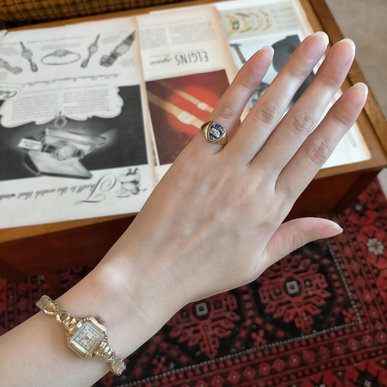 USA製1927年アンティークシールド盾Williams JHSカレッジリング