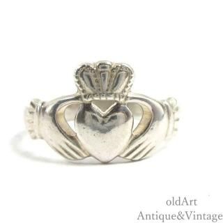 アイルランド製RIL工房伝統的な指輪Claddagh Ringクラダリング/ホールマーク刻印【SILVER925】【10.5号】【N-27662】@