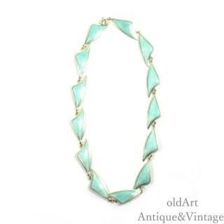 北欧デンマーク製1960-70年代Brdr.Bjerringギロッシュエナメルネックレス【SILVER925】【N-27727】@