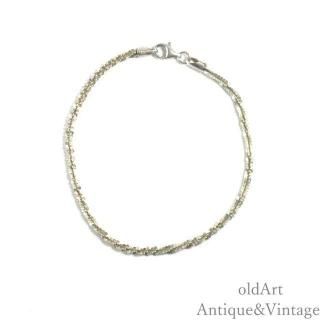イタリア製ヴィンテージスターリングシルバー925製ブレスレット【19cm】【N-27733】