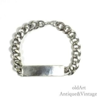 USA製Milglo社ELCO1950-70年代ヴィンテージIDタグ重厚ヘビーウェイトメンズミリタリーブレスレット【SILVER925×合金】【21.5cm】【N-27744】