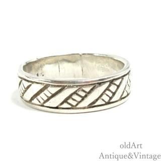 USA1970-80年代アメリカンヴィンテージフラットバンドメンズリング指輪【SILVER925】【24.8号】【N-27769】