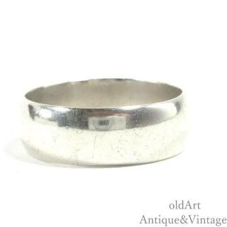 英国イギリス1888年製アンティークスターリングシルバー銀製甲丸リング指輪/ホールマーク刻印【26.5号】【N-27782】