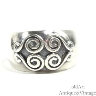 USA1980年代ヴィンテージ渦模様リング指輪【SILVER925】【19.5号】【N-27807】