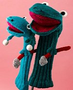 アミナコレクション　カエルの親子 手編みヘッドカバー