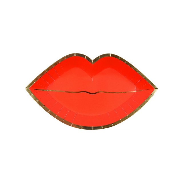 Red Lips ペーパープレート (8枚入)  - Meri Meri 