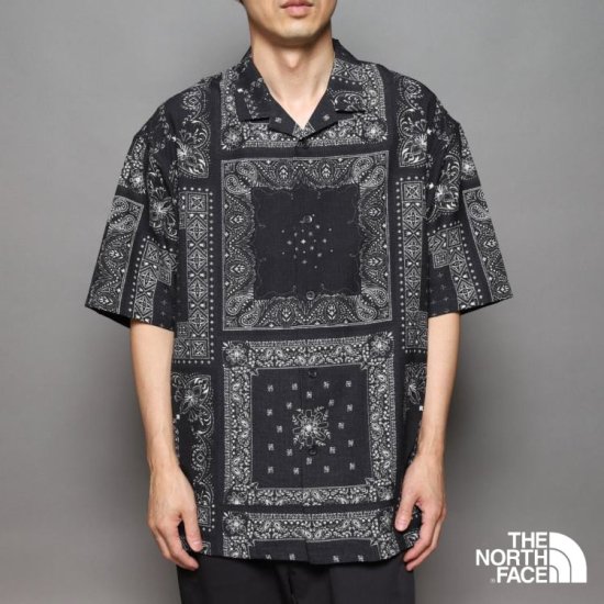 THE NORTH FACE(ザノースフェイス) S/S Aloha Vent  Shirt(ショートスリーブアロハベントシャツ)【バンダナリニューアルブラック】Mens NR22330