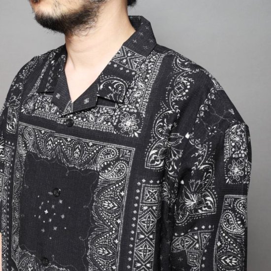 THE NORTH FACE(ザノースフェイス) S/S Aloha Vent Shirt(ショートスリーブアロハベントシャツ)【バンダナリニューアルブラック】Mens  NR22330