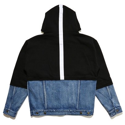 ELVIRA / エルビラ | 19EL-SS-04 / HALF DENIM BOX HOODY / リメイク