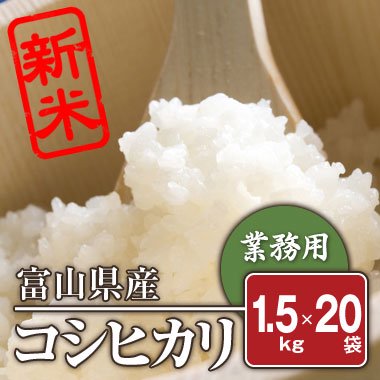 飲食店様限定商品】【送料無料】業務用 富山県産 コシヒカリ(令和3年産) 1.5kg×20袋【30kg】 - 米 通販｜もっちもちで美味しい お米  販売｜米蔵やごう