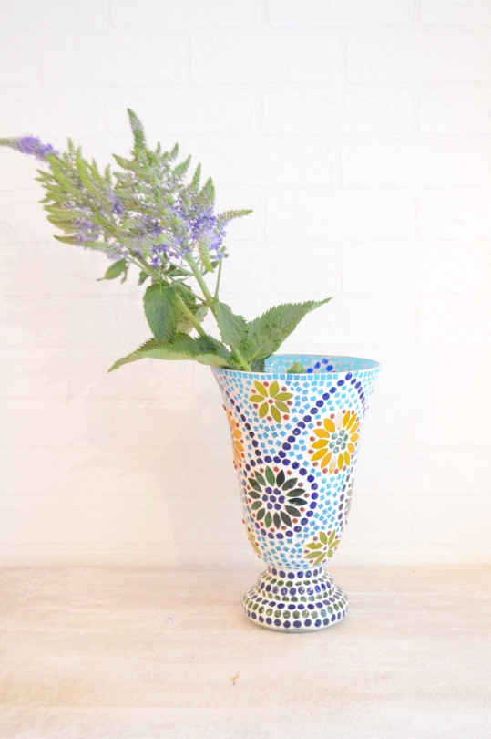 Two's tile motif vase
