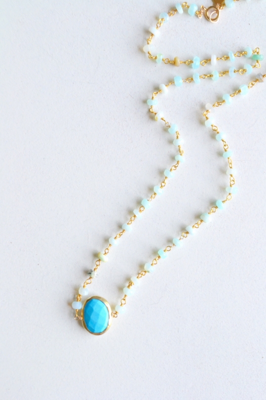 RueBelle Peruvian opal ×turquoise necklace - LaLaLei