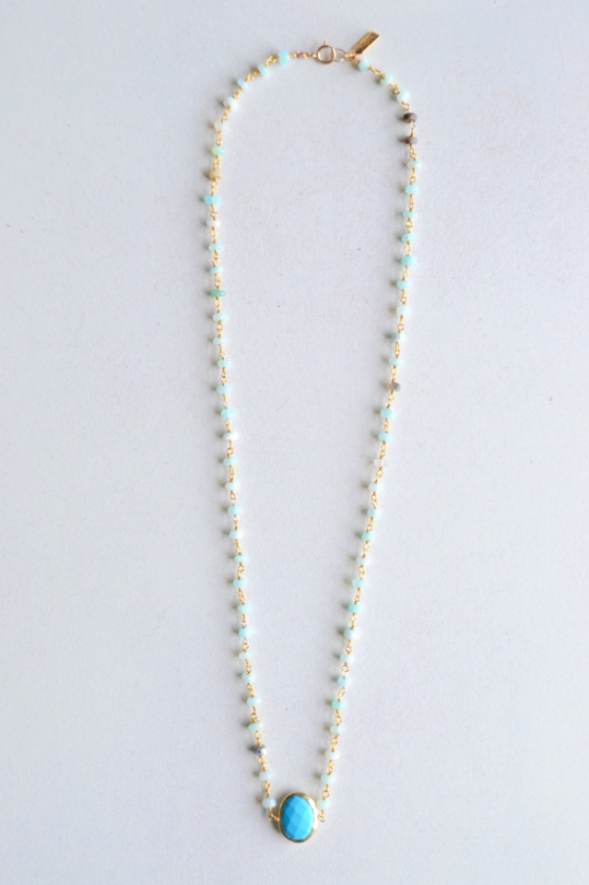 RueBelle Peruvian opal ×turquoise necklace - LaLaLei