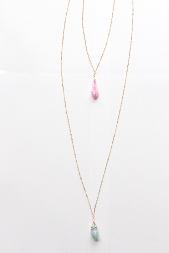 RueBelle a two-strand crystal necklace