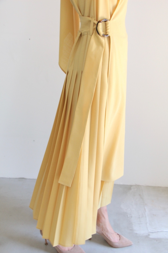 ALYSI asymmetry sleevless yellow dress