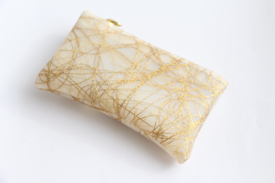 Luisa Cevese gold fabric coin case