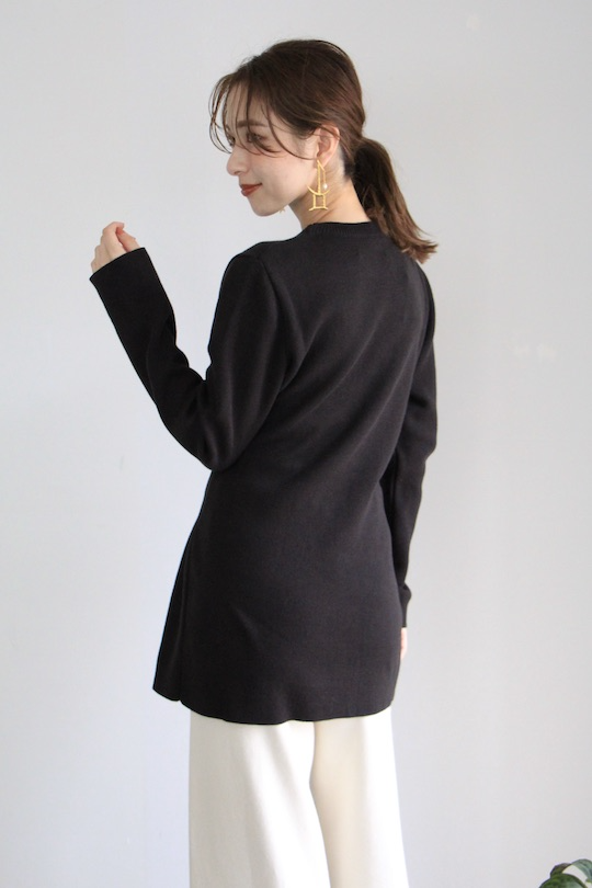 mila.vert knitted belted tunic =black=