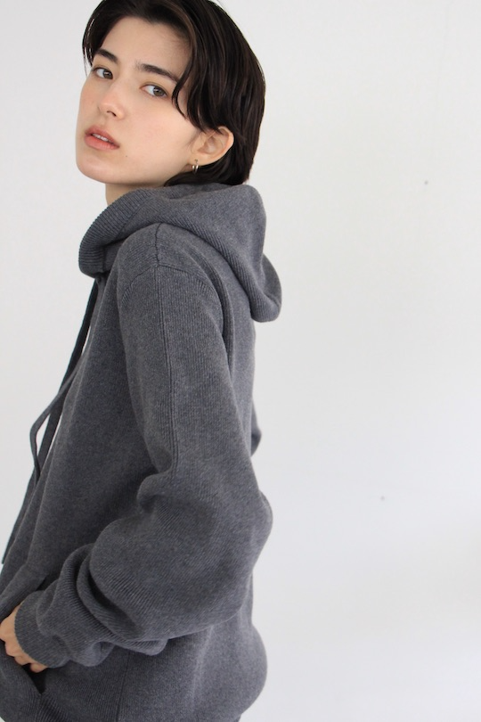 -Men's- roberto collina gray knit hoodie