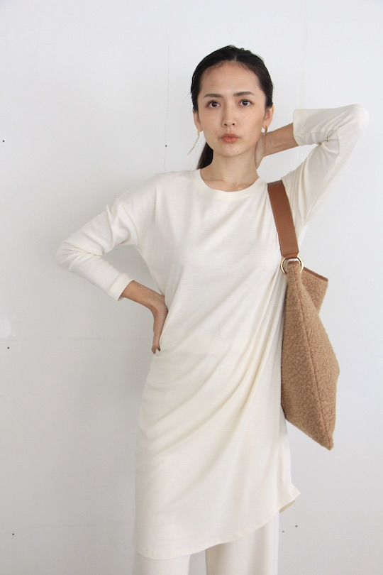 by basic cotton long sleeve white dress