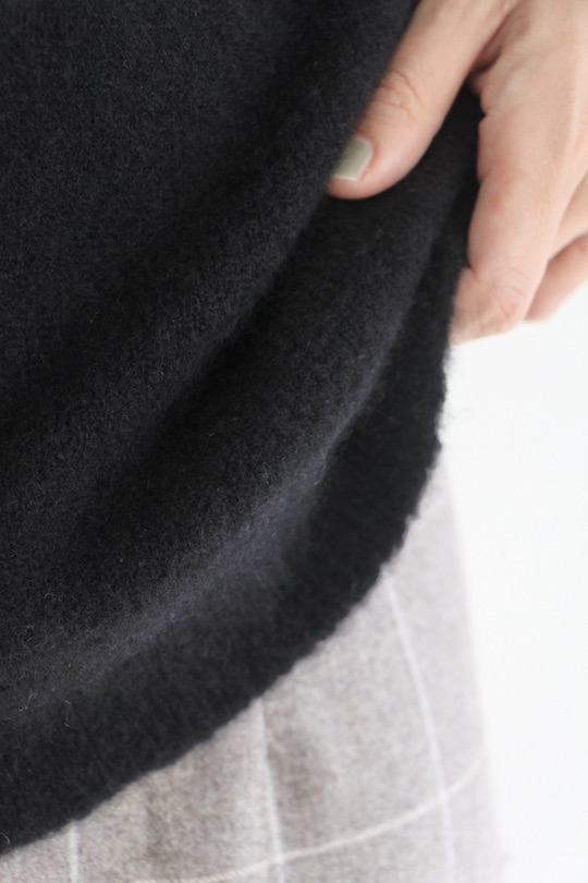 roberto collina cashmere knit hoodie -black-