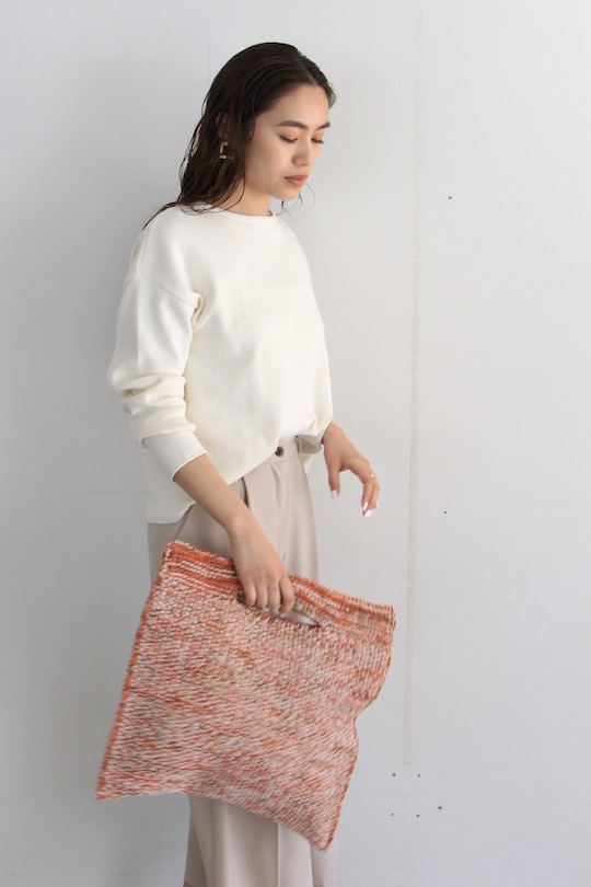 roberto collina cotton knitted hand bag - orange-