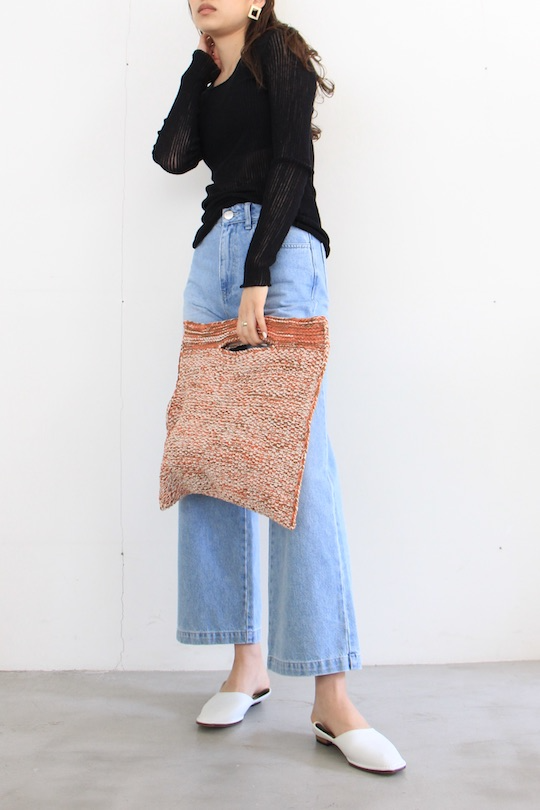 roberto collina cotton knitted hand bag - orange-