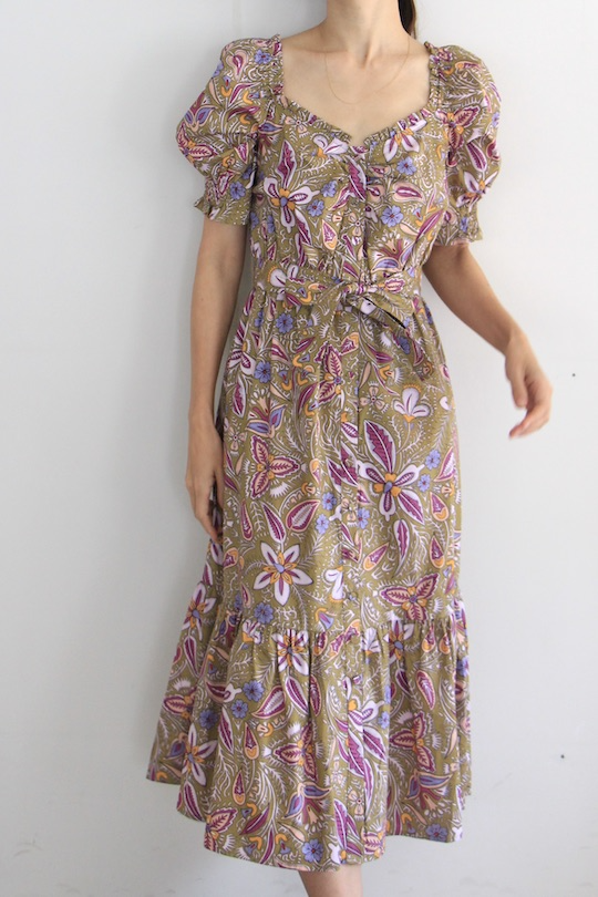SUNCOO cotton tropical print   dress