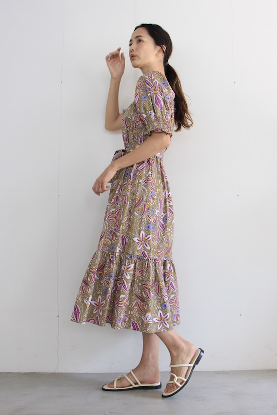 SUNCOO cotton tropical print   dress