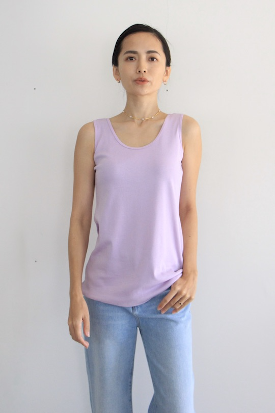 by basic cotton  sleevelss Tops purple