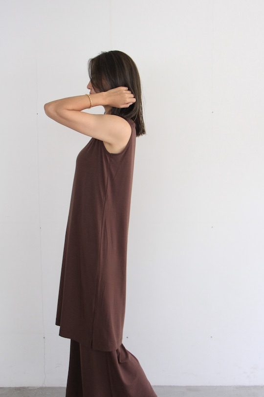 by basic sleeveless tops brown