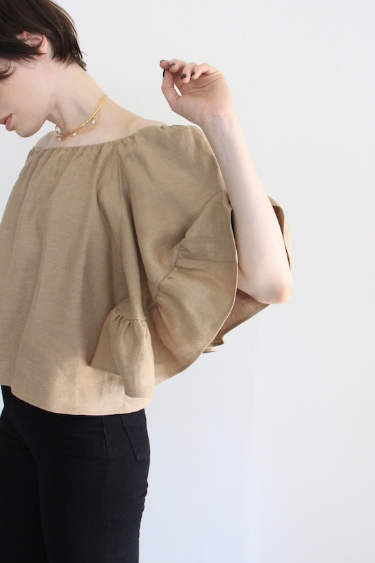 LaLaLei Linen blouse camel