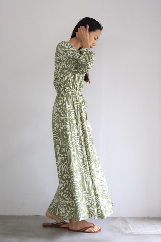 SUNCOO leaf pattern dress