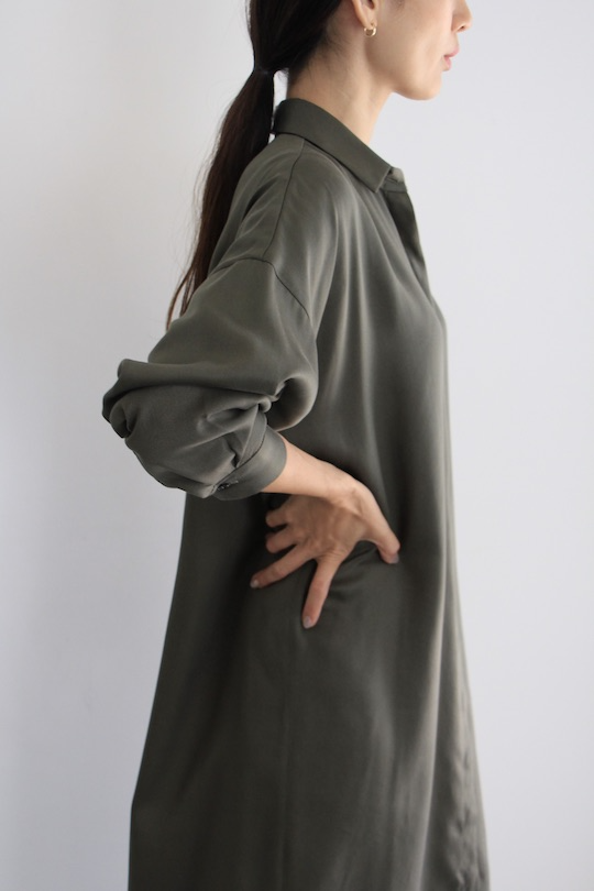 mila.vert tencel long shirt dress