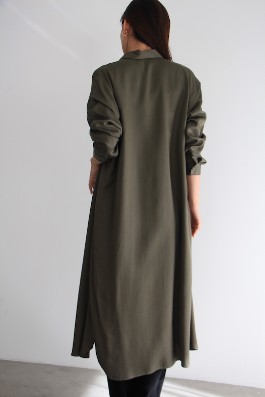 mila.vert tencel long shirt dress