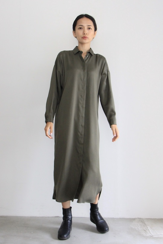 mila.vert tencel long shirt dress