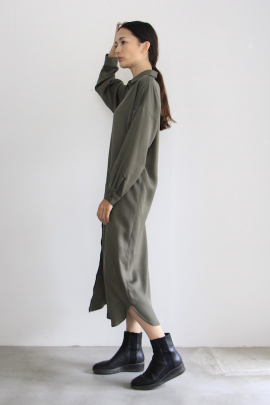 mila.vert tencel long shirt dress