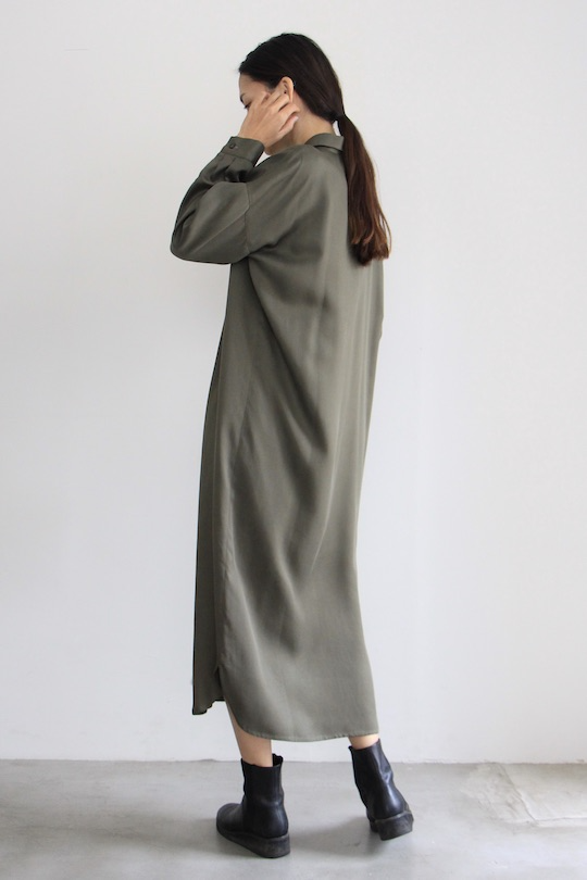 mila.vert tencel long shirt dress