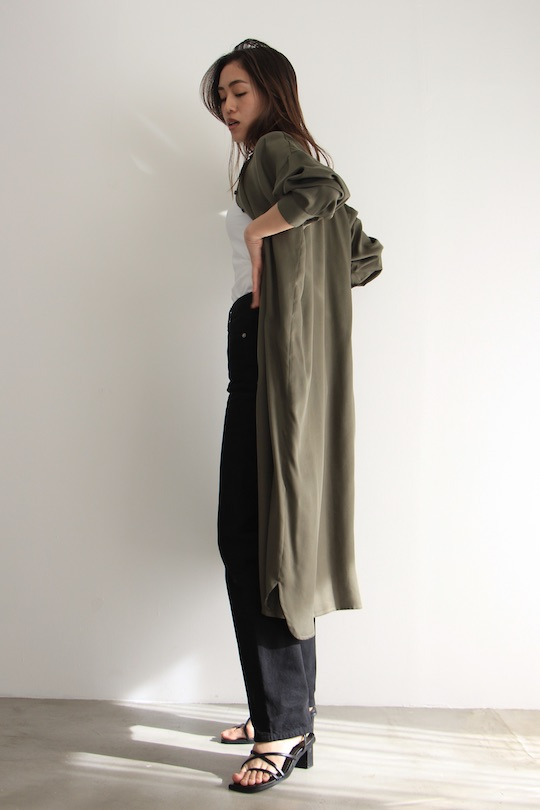 mila.vert tencel long shirt dress