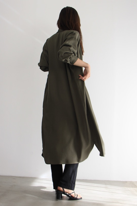 mila.vert tencel long shirt dress