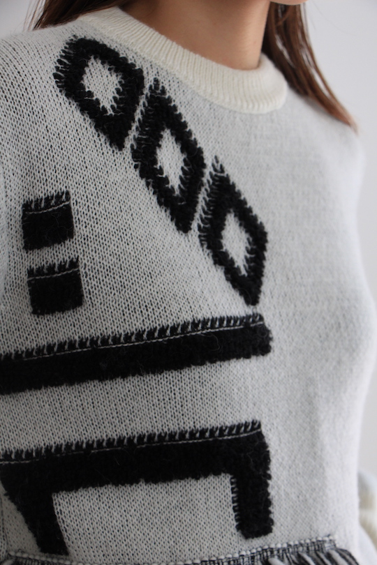 ALYSI graphic monotone knit