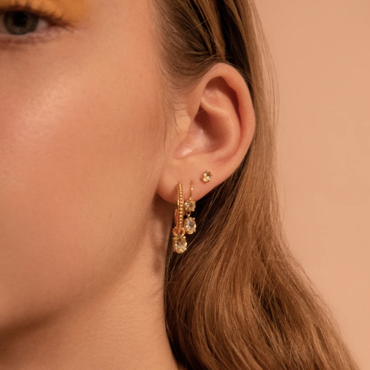 Carré Jewellery Gold plated ear stud