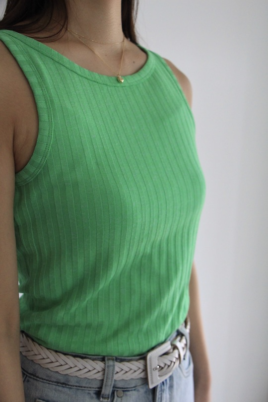 MY ESSENTIAL WARDROBE green sleeveless tops